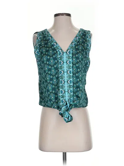 Pre-owned Ann Taylor Loft Sleeveless Blouse In Blue