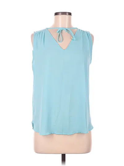 Pre-owned Ann Taylor Loft Sleeveless Blouse In Blue
