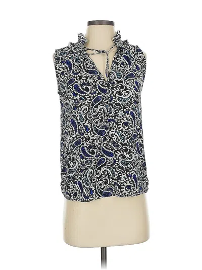 Pre-owned Ann Taylor Loft Sleeveless Blouse In Blue