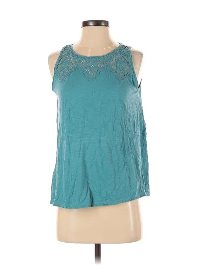 Pre-owned Ann Taylor Loft Sleeveless Blouse In Blue