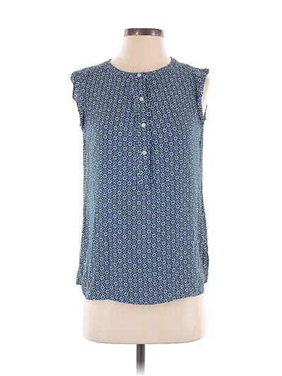 Pre-owned Ann Taylor Loft Sleeveless Blouse In Blue