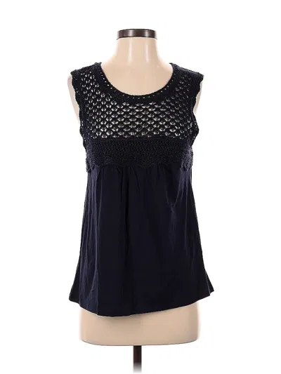 Pre-owned Ann Taylor Loft Sleeveless Blouse In Blue