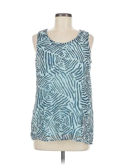 Pre-owned Ann Taylor Loft Sleeveless Blouse In Blue