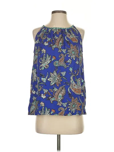 Pre-owned Ann Taylor Loft Sleeveless Blouse In Blue