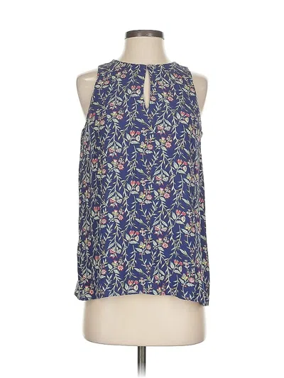 Pre-owned Ann Taylor Loft Sleeveless Blouse In Blue