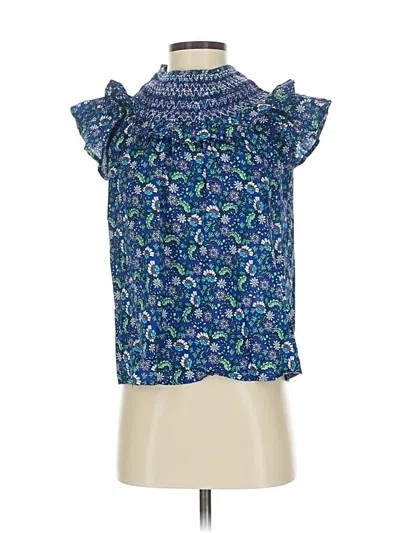 Pre-owned Ann Taylor Loft Sleeveless Blouse In Blue
