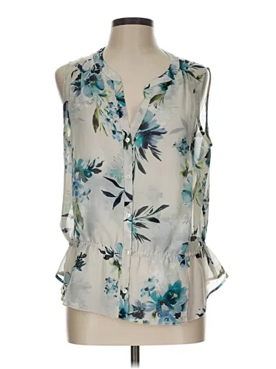 Pre-owned Ann Taylor Loft Sleeveless Blouse In Blue