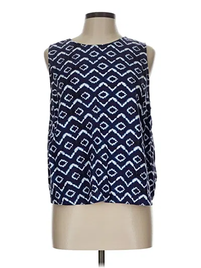 Pre-owned Ann Taylor Loft Sleeveless Blouse In Blue