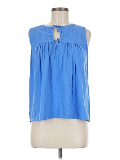 Pre-owned Ann Taylor Loft Sleeveless Blouse In Blue