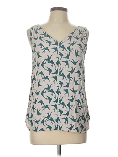 Pre-owned Ann Taylor Loft Sleeveless Blouse In Blue