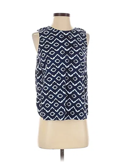 Pre-owned Ann Taylor Loft Sleeveless Blouse In Blue