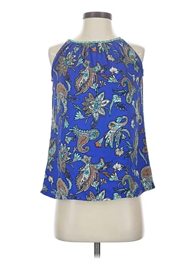 Pre-owned Ann Taylor Loft Sleeveless Blouse In Blue