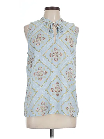 Pre-owned Ann Taylor Loft Sleeveless Blouse In Blue