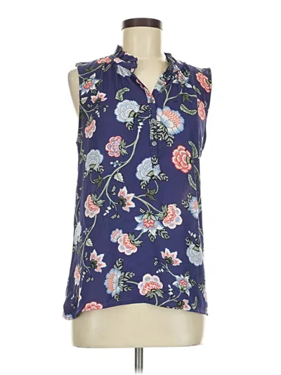 Pre-owned Ann Taylor Loft Sleeveless Blouse In Blue