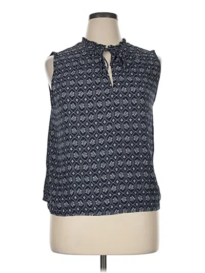 Pre-owned Ann Taylor Loft Sleeveless Blouse In Blue