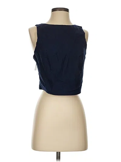 Pre-owned Ann Taylor Loft Sleeveless Blouse In Blue