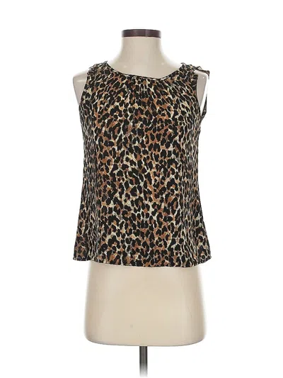 Pre-owned Ann Taylor Loft Sleeveless Blouse In Brown