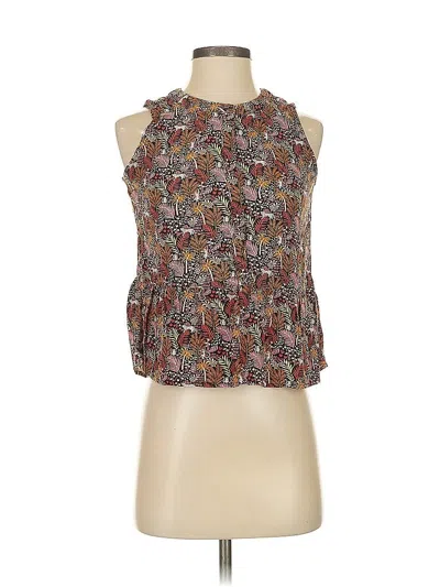 Pre-owned Ann Taylor Loft Sleeveless Blouse In Brown