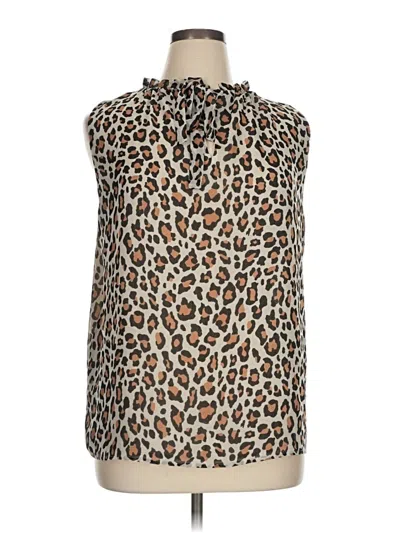 Pre-owned Ann Taylor Loft Sleeveless Blouse In Brown