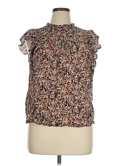 Pre-owned Ann Taylor Loft Sleeveless Blouse In Brown