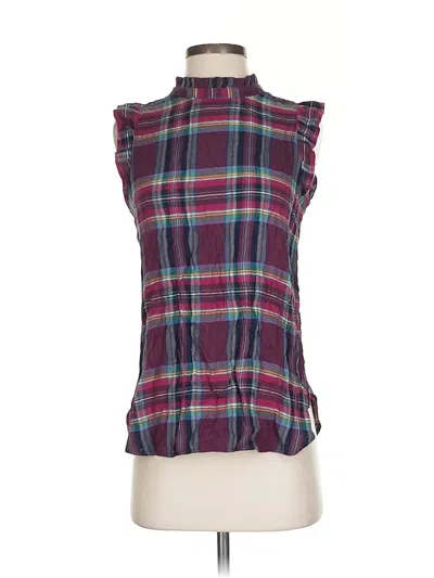 Pre-owned Ann Taylor Loft Sleeveless Blouse In Burgundy