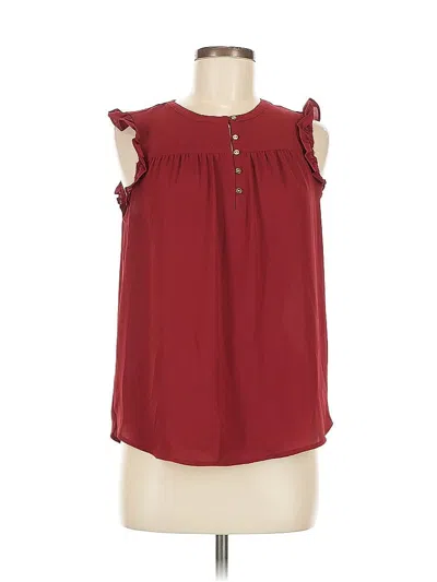 Pre-owned Ann Taylor Loft Sleeveless Blouse In Burgundy