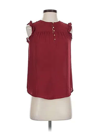 Pre-owned Ann Taylor Loft Sleeveless Blouse In Burgundy