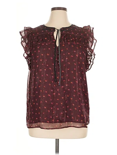 Pre-owned Ann Taylor Loft Sleeveless Blouse In Burgundy