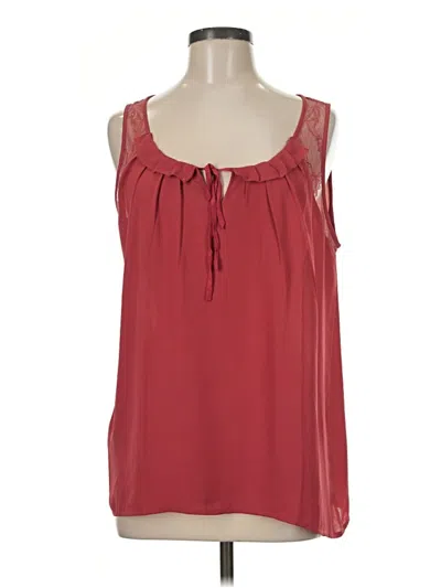 Pre-owned Ann Taylor Loft Sleeveless Blouse In Burgundy