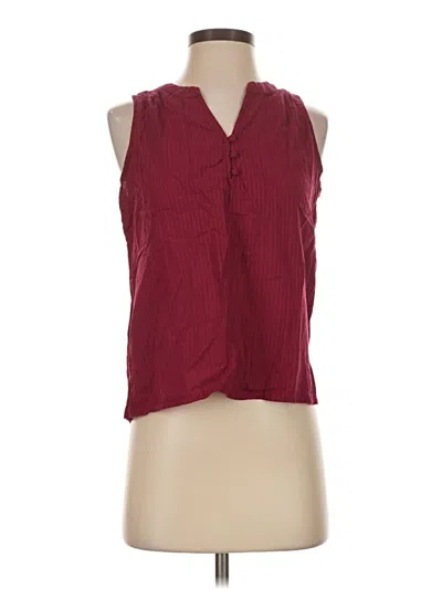 Pre-owned Ann Taylor Loft Sleeveless Blouse In Burgundy