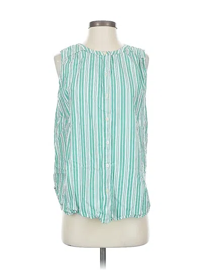 Pre-owned Ann Taylor Loft Sleeveless Blouse In Green