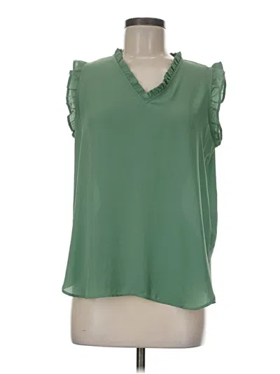 Pre-owned Ann Taylor Loft Sleeveless Blouse In Green
