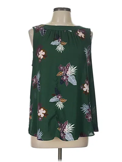 Pre-owned Ann Taylor Loft Sleeveless Blouse In Green