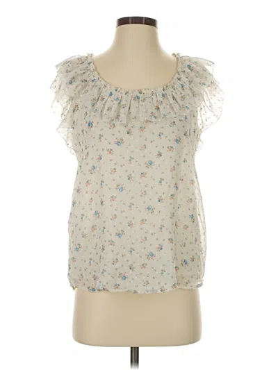 Pre-owned Ann Taylor Loft Sleeveless Blouse In Ivory