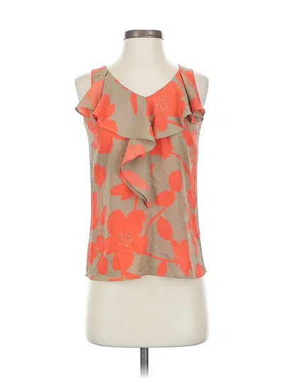 Pre-owned Ann Taylor Loft Sleeveless Blouse In Orange