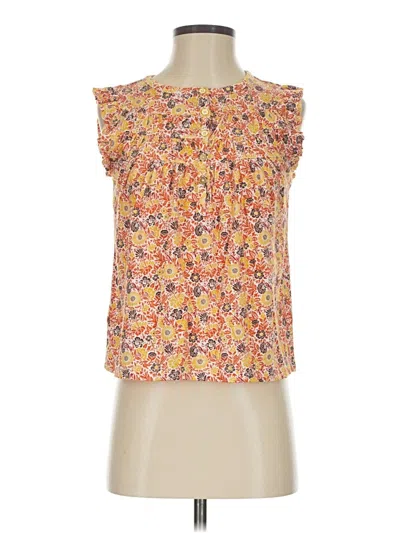 Pre-owned Ann Taylor Loft Sleeveless Blouse In Orange