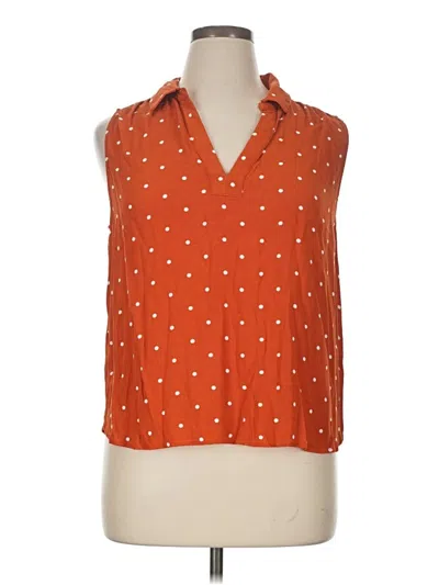 Pre-owned Ann Taylor Loft Sleeveless Blouse In Orange