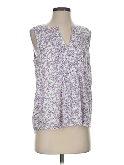 Pre-owned Ann Taylor Loft Sleeveless Blouse In Purple
