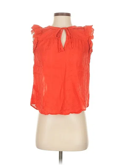Pre-owned Ann Taylor Loft Sleeveless Blouse In Red
