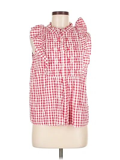 Pre-owned Ann Taylor Loft Sleeveless Blouse In Red