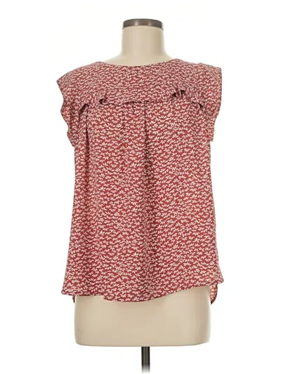 Pre-owned Ann Taylor Loft Sleeveless Blouse In Red