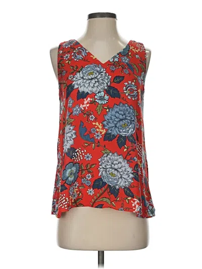 Pre-owned Ann Taylor Loft Sleeveless Blouse In Red
