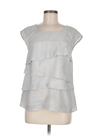 Pre-owned Ann Taylor Loft Sleeveless Blouse In Silver