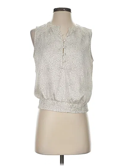 Pre-owned Ann Taylor Loft Sleeveless Blouse In Silver