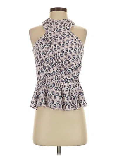 Pre-owned Ann Taylor Loft Sleeveless Blouse In Tan