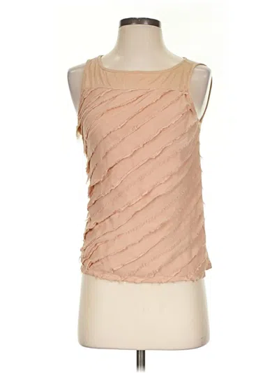 Pre-owned Ann Taylor Loft Sleeveless Blouse In Tan