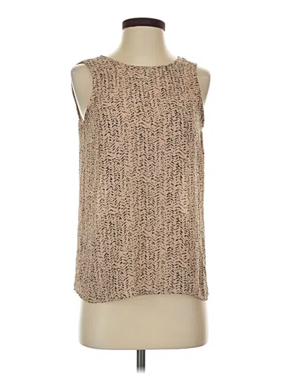 Pre-owned Ann Taylor Loft Sleeveless Blouse In Tan