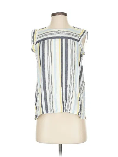 Pre-owned Ann Taylor Loft Sleeveless Blouse In White