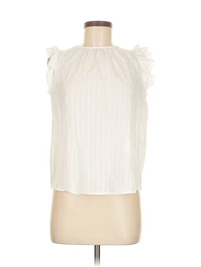Pre-owned Ann Taylor Loft Sleeveless Blouse In White