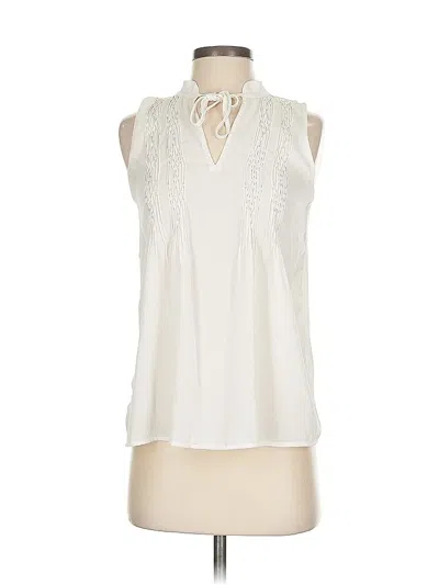 Pre-owned Ann Taylor Loft Sleeveless Blouse In White